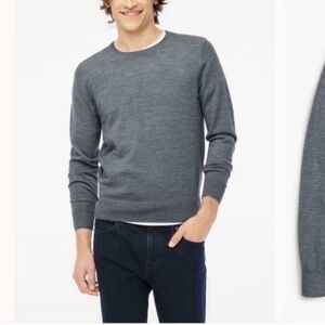 J Crew Gray Merino wool-blend crewneck sweater M NWOT Fast Ship